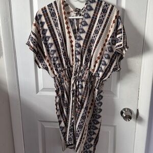 Tribal Print Kimono Dress